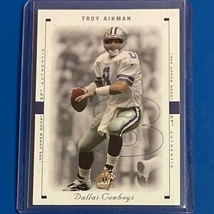 Troy Aikman #21 [Sample] 1999 Upper Deck SP Authentic Football Trading Card